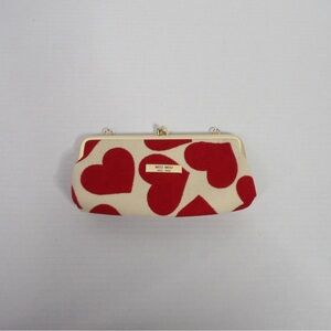 Miu Miu Cream and Red Heart Clutch